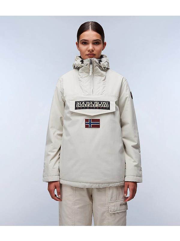 Napapijri Women's Rainforest Winter Anorak Jacket - Beige Silver Image 3
