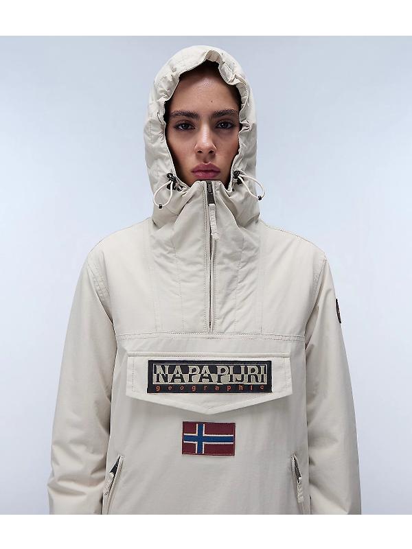 Napapijri Women's Rainforest Pocket Anorak Jacket - Beige Silver Image 5