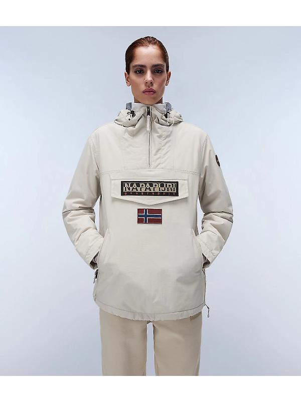 Napapijri Women's Rainforest Pocket Anorak Jacket - Beige Silver Image 3
