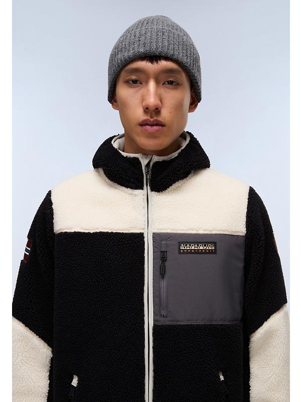 Napapijri Men's Yupik Full Zip Hooded Curly Fleece - Multi Image 2