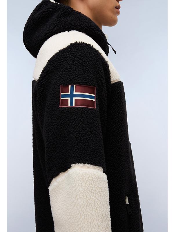 Napapijri Men's Yupik Full Zip Hooded Curly Fleece - Multi Image 7