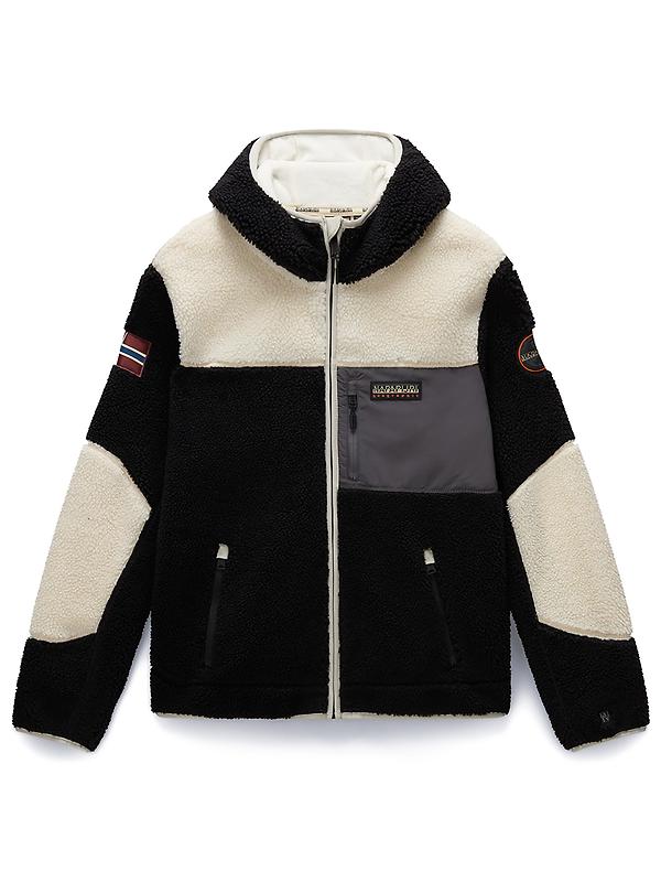 Napapijri Men's Yupik Full Zip Hooded Curly Fleece - Multi Image 1