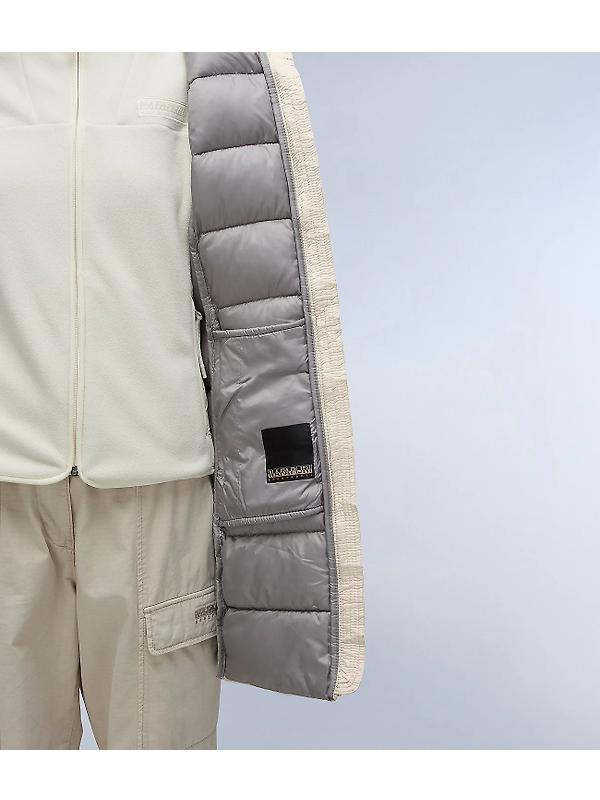 Napapijri Women's Aerons Rise Hooded Long Puffer Jacket - Beige Silver Image 7