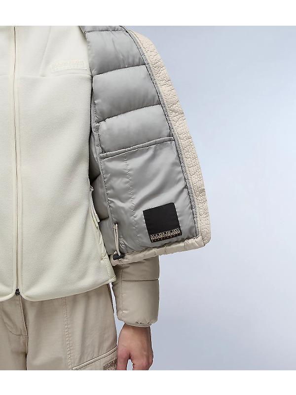Napapijri Women's Aerons Rise Hooded Puffer Jacket - Beige Silver Image 6