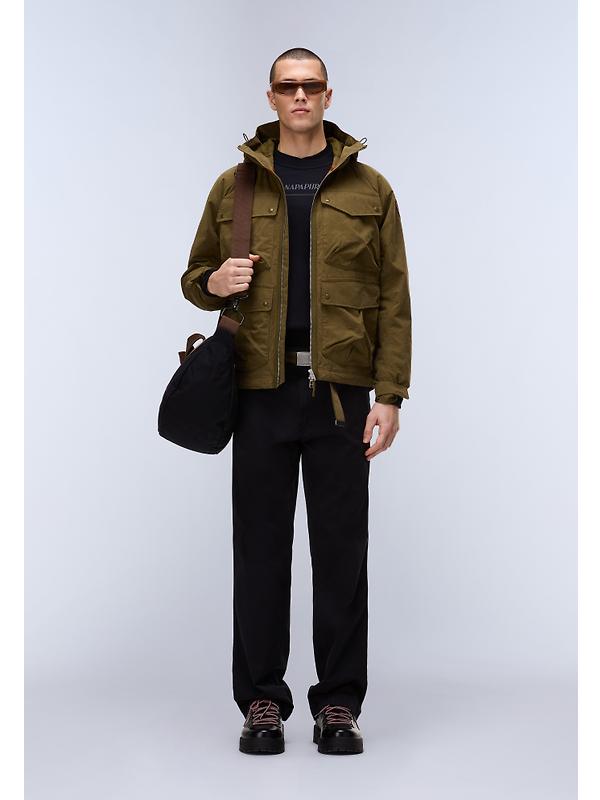 Napapijri Men's Rivalto Cotton Jacket - Dark Green Olive Image 3