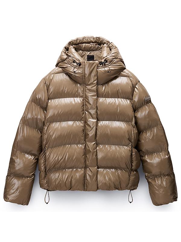 Napapijri Women's Glane High Shine Puffer Jacket - Fallen Rock Image 1