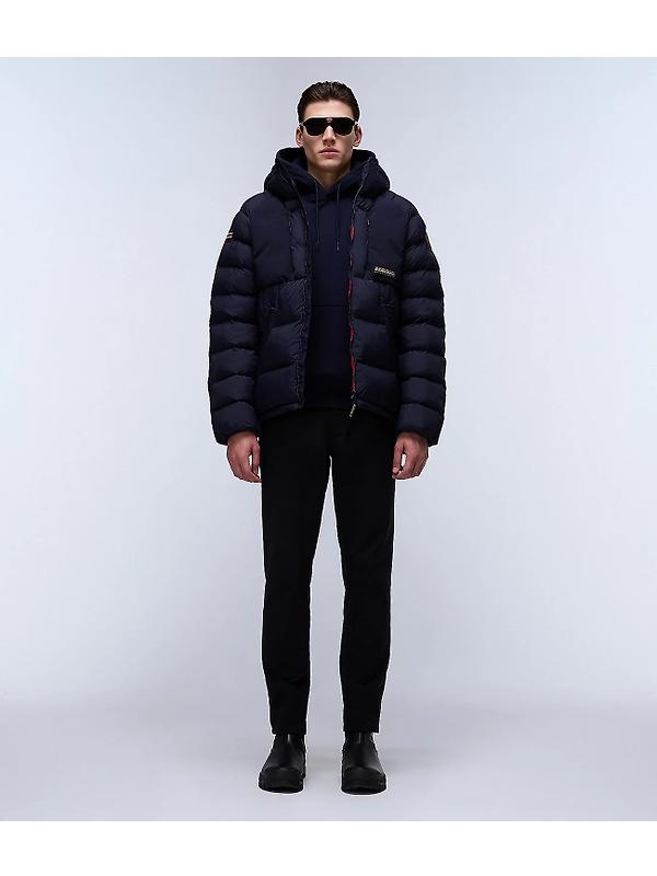 Napapijri Men's Moesa Hooded Puffer Jacket - Blue Marine Image 6