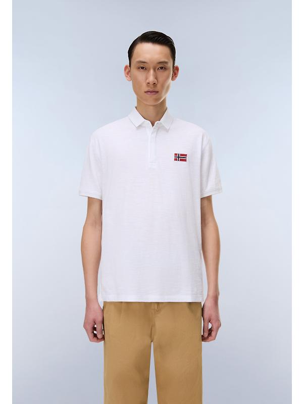Napapijri Men's Ebea Short Sleeve Polo Shirt - Bright White Image 3
