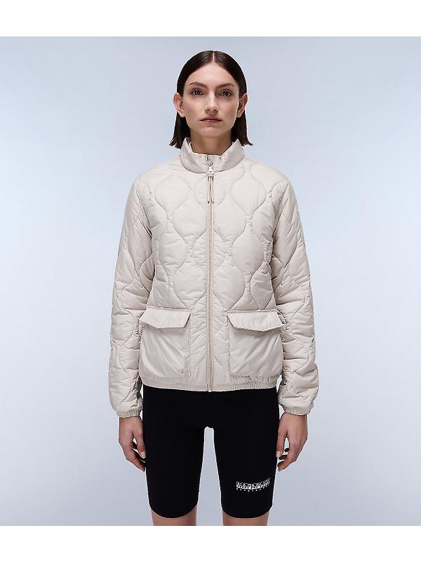 Napapijri Women's Belle Short Quilted Jacket - Beige Silver Image 5