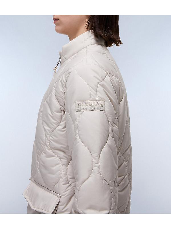 Napapijri Women's Belle Short Quilted Jacket - Beige Silver Image 8