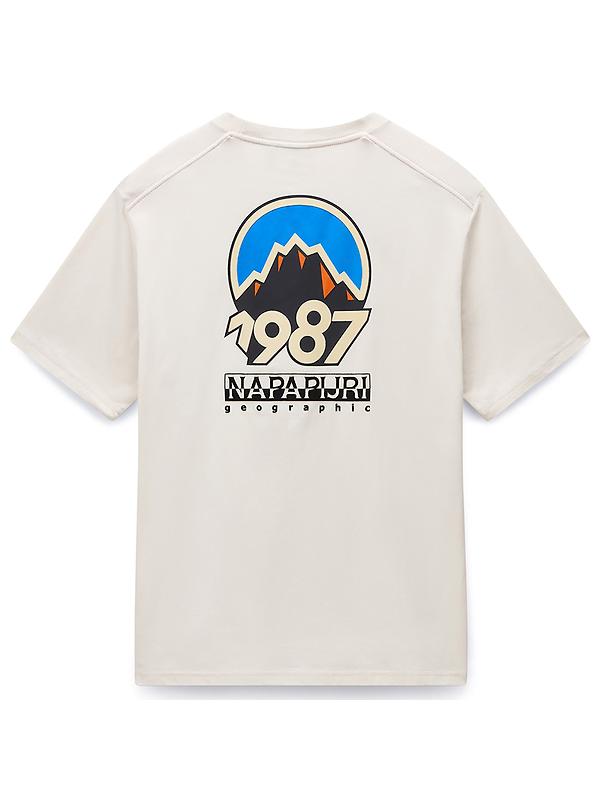 Napapijri Men's Montepianna Flock Print T-Shirt - Beige Dimity Image 6
