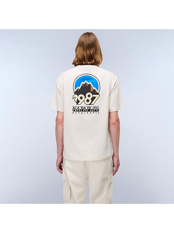 Napapijri Men's Montepianna Flock Print T-Shirt - Beige Dimity Image 2