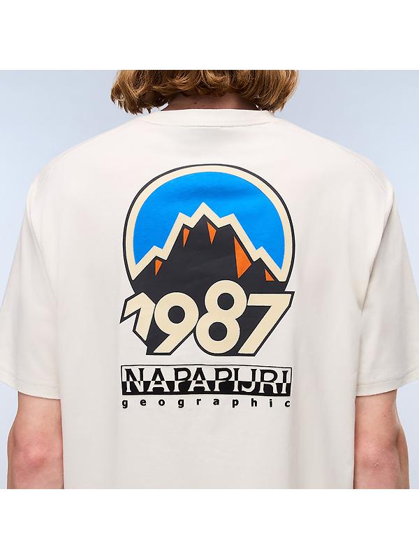 Napapijri Men's Montepianna Flock Print T-Shirt - Beige Dimity Image 5