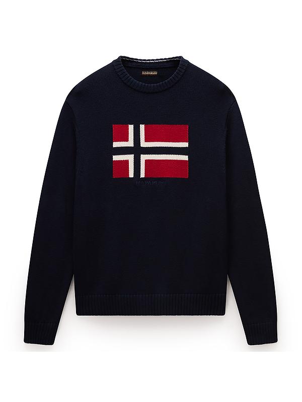 Napapijri Men's Mura Crew Neck Sweater - Blue Marine Image 1