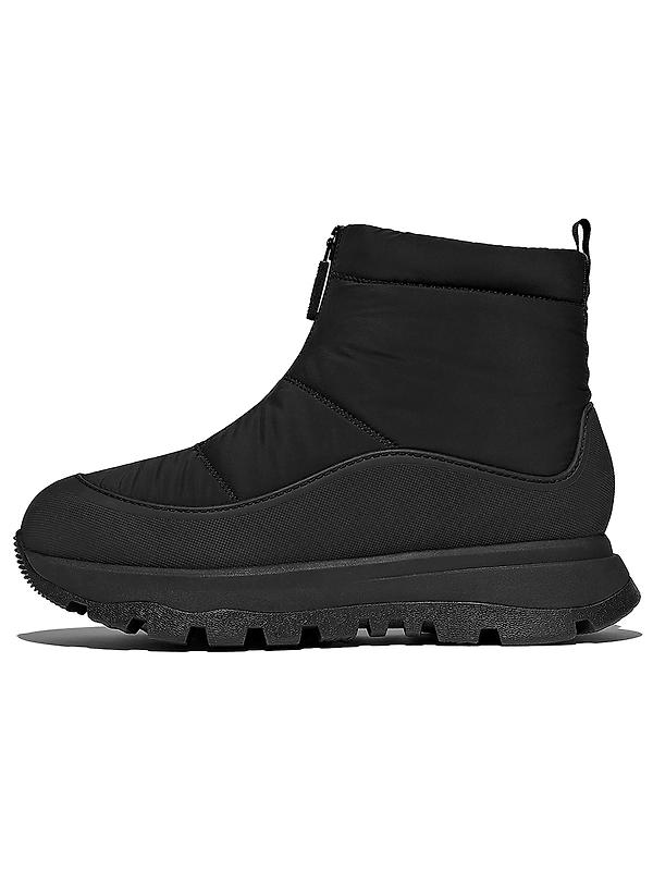 FitFlop Women's NEO-D-HYKER Waterproof Zip-Front Padded Sub-Zero Walking Boots - All Black/Deep Gold Image 1
