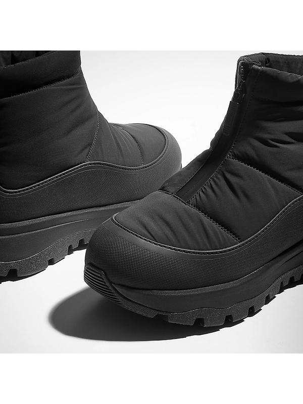 FitFlop Women's NEO-D-HYKER Waterproof Zip-Front Padded Sub-Zero Walking Boots - All Black/Deep Gold Image 5