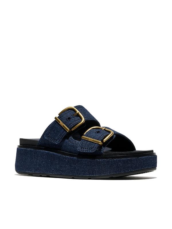 FitFlop Women's GEN-FF Max Buckle Two-Bar Denim Slides - Dark Denim Image 7