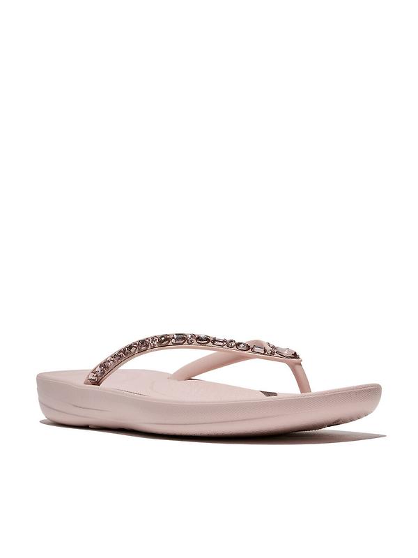 FitFlop Women's IQUSHION Ergonomic Multi-Crystal Flip-Flops - All Nude Rose Image 6