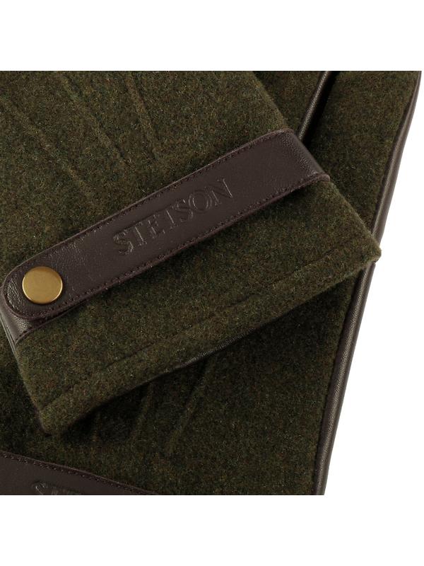 Stetson Sheep Nappa/Wool Conductive Leather Gloves - Brown/Olive Image 3