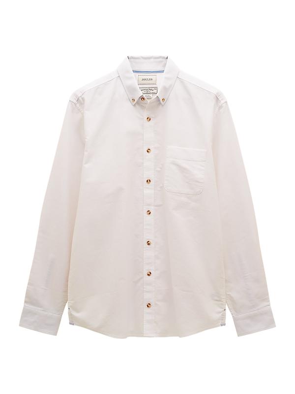 Joules Men's Oxford Long Sleeve Classic Fit Shirt - White Image 1