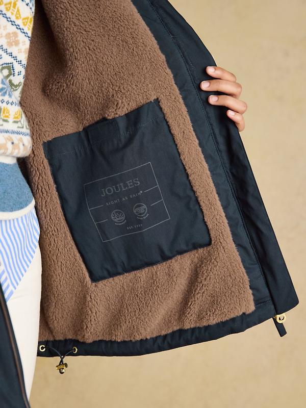 Joules Women's Coverwell Waterproof Fleece Lined Coat - Navy Image 9