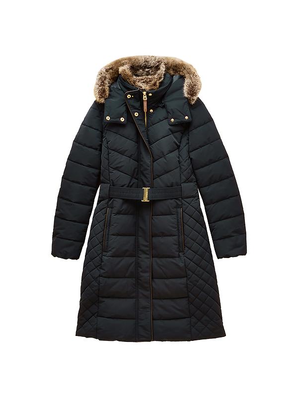 Joules Women's Aspen Long Showerproof Padded Coat - Navy Image 1