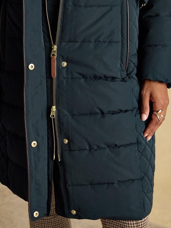 Joules Women's Aspen Long Showerproof Padded Coat - Navy Image 9