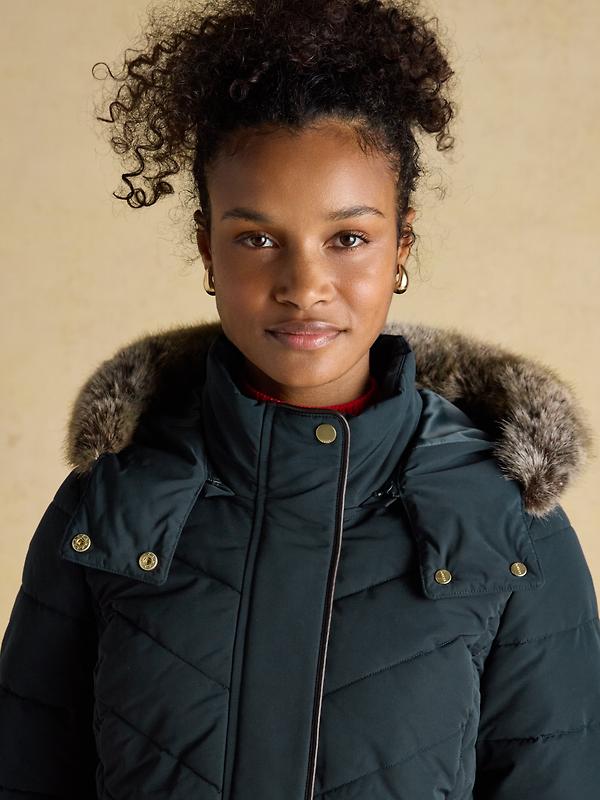 Joules Women's Aspen Long Showerproof Padded Coat - Navy Image 13