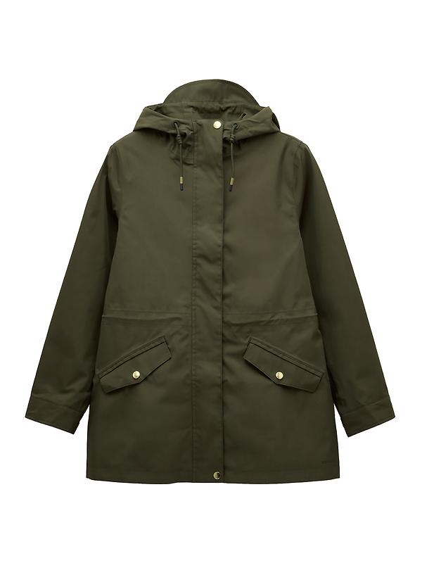 Joules Women's Portwell Waterproof Raincoat - Green Grapeleaf Image 1