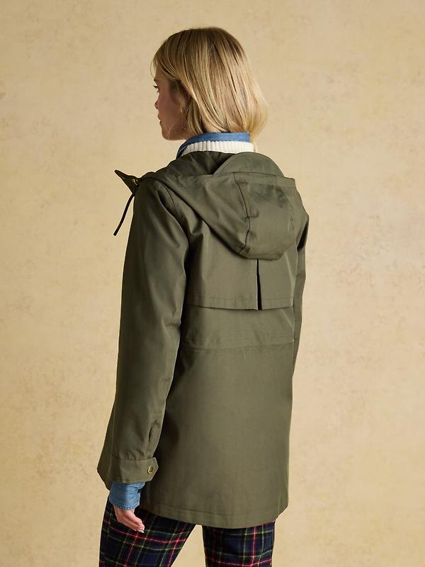 Joules Women's Portwell Waterproof Raincoat - Green Grapeleaf Image 3