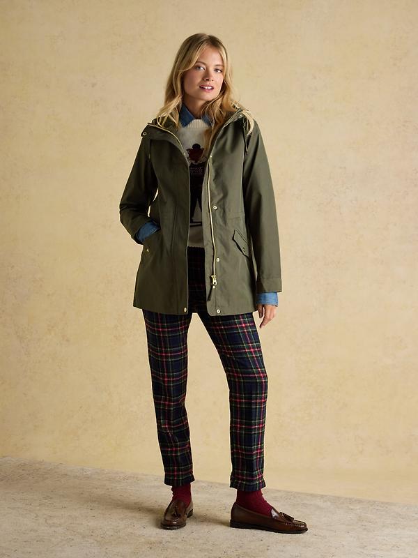 Joules Women's Portwell Waterproof Raincoat - Green Grapeleaf Image 4