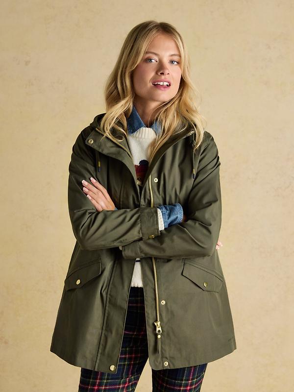 Joules Women's Portwell Waterproof Raincoat - Green Grapeleaf Image 5