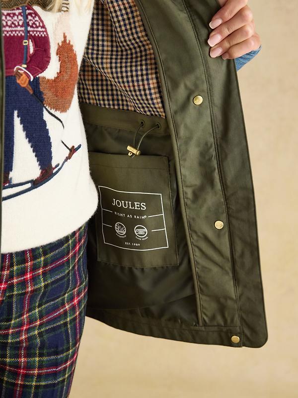 Joules Women's Portwell Waterproof Raincoat - Green Grapeleaf Image 6