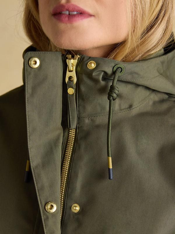 Joules Women's Portwell Waterproof Raincoat - Green Grapeleaf Image 7