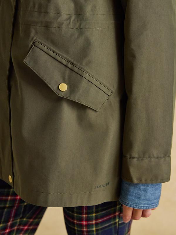Joules Women's Portwell Waterproof Raincoat - Green Grapeleaf Image 8