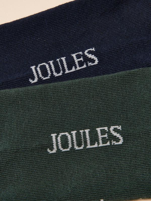 Joules Men's Kingsbury Socks 2 Pack UK 7-12 - Green/Navy Image 3