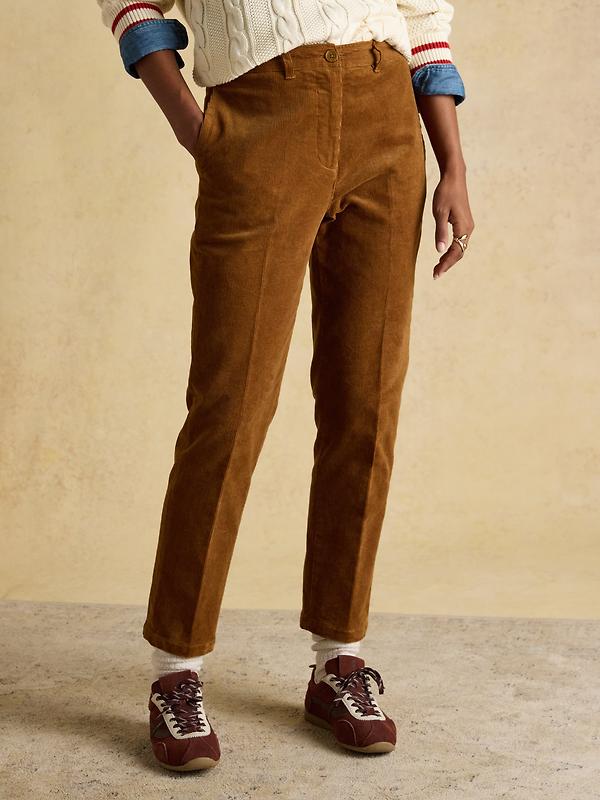 Joules Women's Calla Corduroy Trousers - Tan Brown Image 2