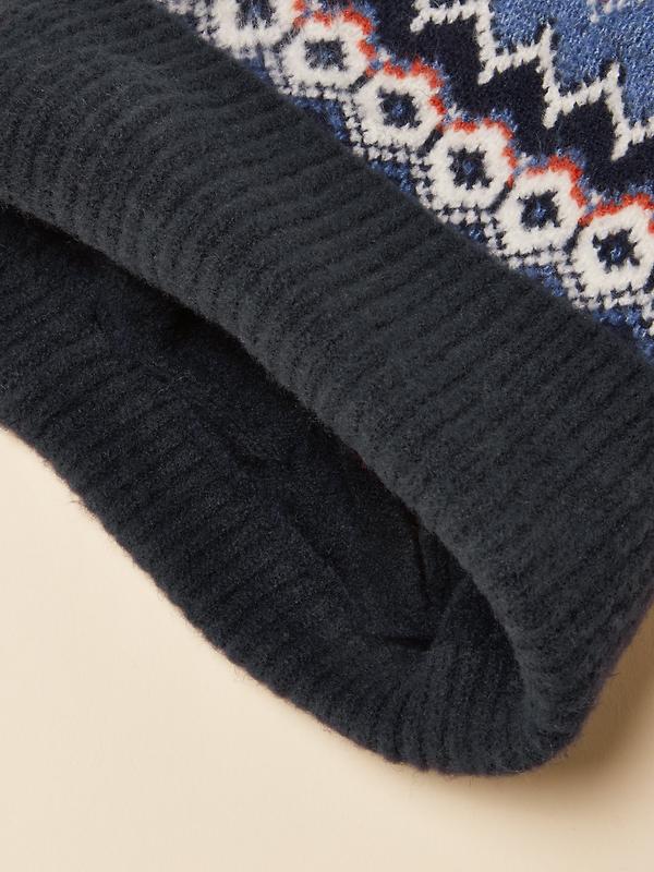 Joules Women's Kara Fairisle Bobble Beanie Hat - Navy Image 3