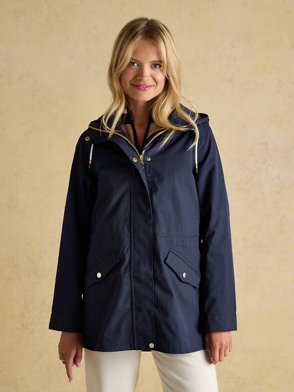 Joules Women's Portwell Waterproof Raincoat - Navy Blue Image 2
