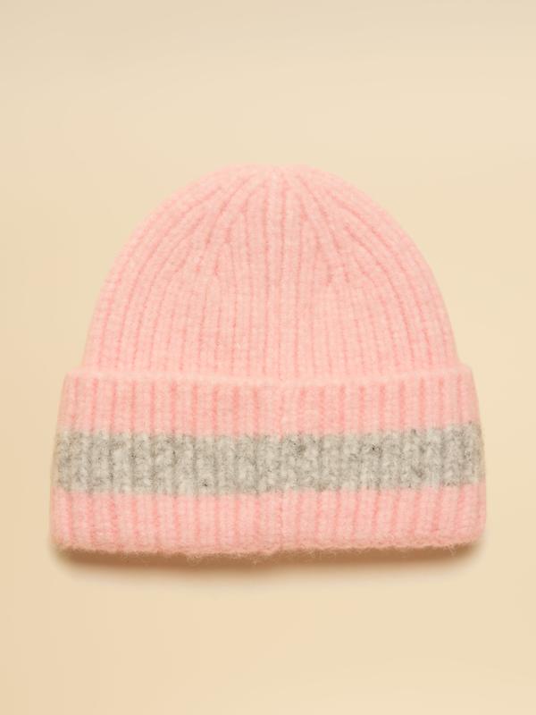 Joules Women's Caversham Stripe Beanie Hat - Pink/Grey Image 2