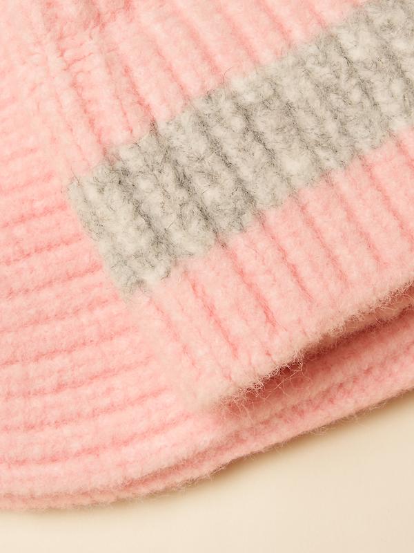 Joules Women's Caversham Stripe Beanie Hat - Pink/Grey Image 4