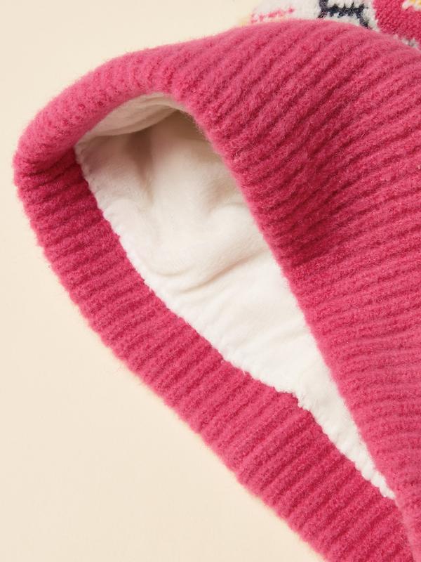 Joules Women's Kara Fairisle Bobble Beanie Hat - Pink Image 4