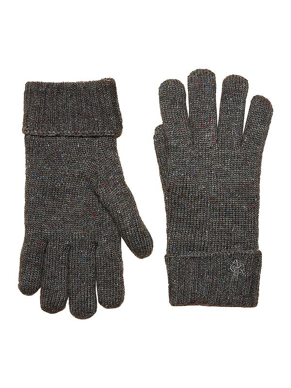 Joules Men's Hammond Lined Knitted Gloves - Grey Image 1