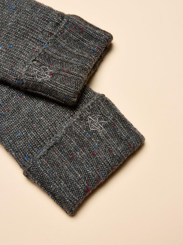 Joules Men's Hammond Lined Knitted Gloves - Grey Image 2