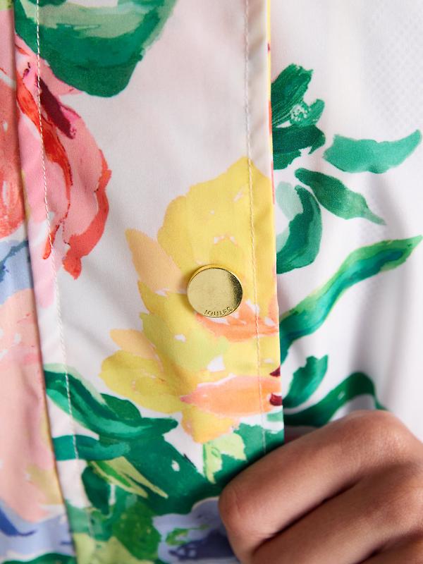 Joules Women's Holkham Waterproof Packable Hooded Raincoat - Floral Image 6