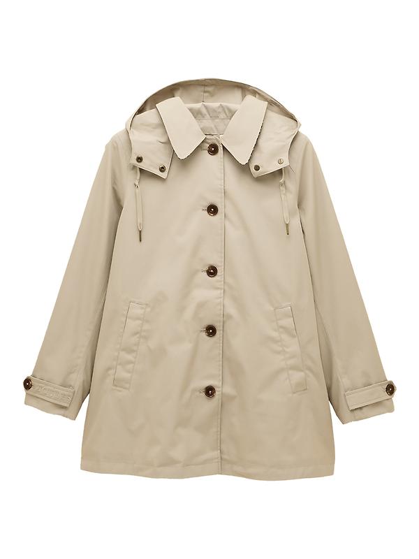 Joules Women's Rainmore Waterproof Button Through Raincoat - Neutral Image 1