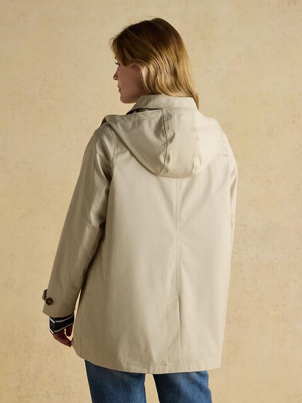 Joules Women's Rainmore Waterproof Button Through Raincoat - Neutral Image 3