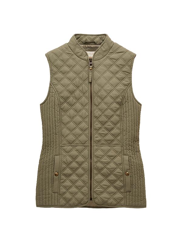 Joules Women's Minx Showerproof Diamond Quilted Gilet - Sage Green Image 1