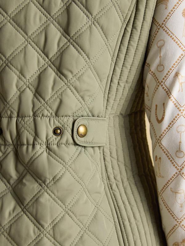 Joules Women's Minx Showerproof Diamond Quilted Gilet - Sage Green Image 10