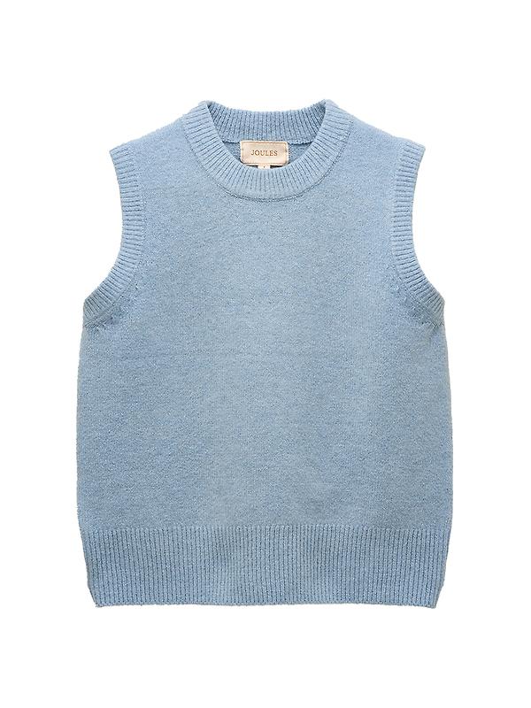 Joules Women's Holly Knitted Crew Neck Vest - Blue Image 1